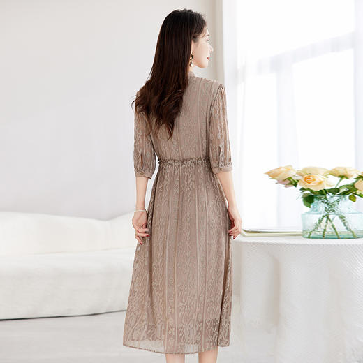 QS-82588962青霭丝吟 2025夏款非遗国风100%桑蚕丝A字裙真丝绣花连衣裙女8962 商品图3