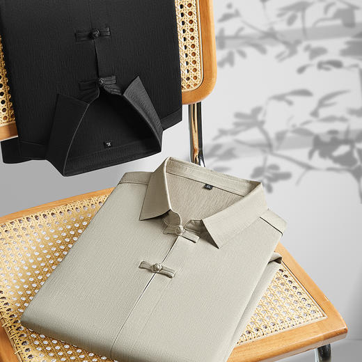 【DDP】大依优型大码短袖衬衫套头半袖衬衣加肥加大中国风夏装时尚休闲大码上衣男士 商品图1