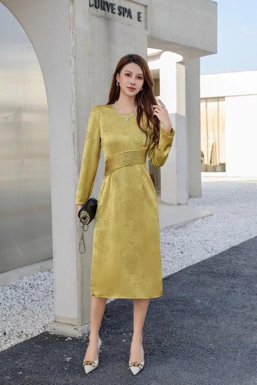 ELLA JADE 光泽感提花收腰连衣裙 19993 商品图2