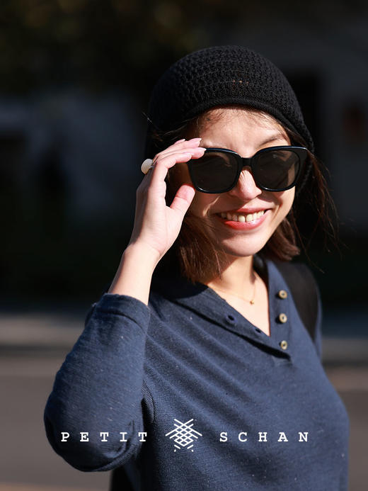 PETIT SCHAN小闪 #082 idealism 唯心主义 棉麻镂空针织堆堆帽 商品图6