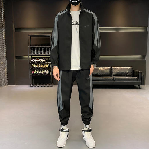 鸿星尔克春季休闲运动套装赠送卫衣三件套男女同款情侣装EK-MF02000 商品图7