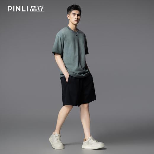 PINLI品立2025夏季新款男士宽松渐变圆领短袖T恤上衣GD252111315 商品图1