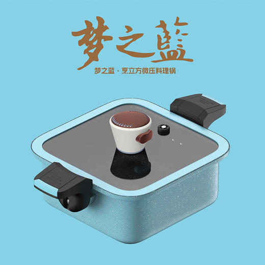 都市太太（DStt）DSTT都市太太梦之蓝多功能微压料理锅*烹立方_天蓝色_26cm 商品图3