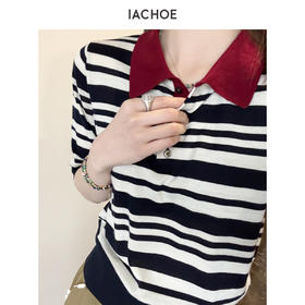 棉仓3621505013-IACHOE条纹POLO衫