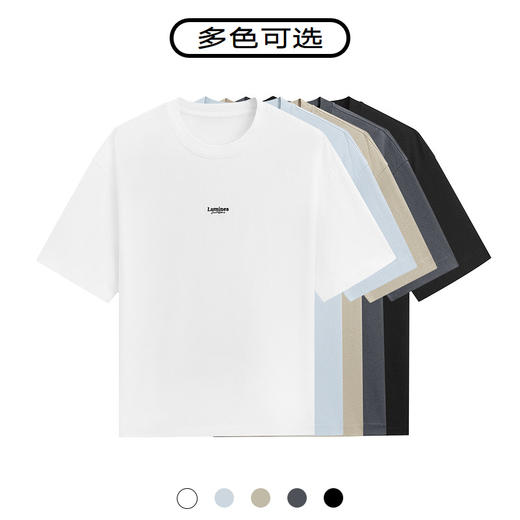 GXG男装 265g重磅字母绣花休闲宽松圆领短袖T恤男士 24年夏季热卖 商品图3