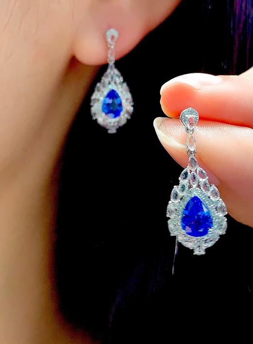 1.8ct刻面蓝宝石耳坠 商品图3