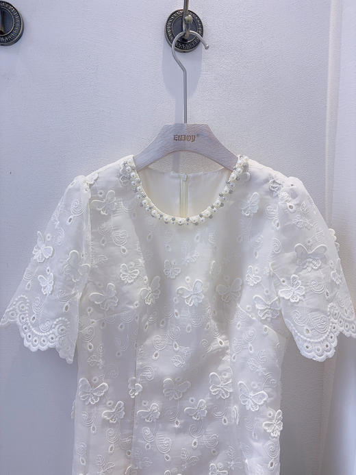 【门店同款】ENJOY夏季重工珍珠蝴蝶刺绣连衣裙 157901288 商品图2