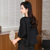 丁摩缎面香云纱小衫中老年女装时尚绣花洋气质复古妈妈新中式真丝上衣AL221823 商品缩略图1