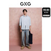 GXG男装  蓝色条纹休闲宽松翻领七分袖衬衫男士上衣 
 夏季热卖 商品缩略图1