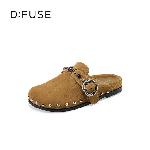 Dfuse迪芙斯2025春季新款游牧风户外半拖复古包头勃肯鞋轻便一脚蹬懒人鞋DFD1110125 商品图1