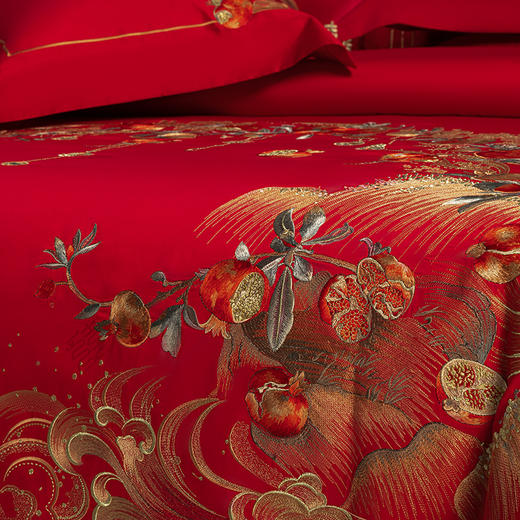 【春上新】10楼 安睡宝 全棉绣花婚庆六件套-报禧 吊牌价9599-9999元 活动价2999-3199元 商品图4