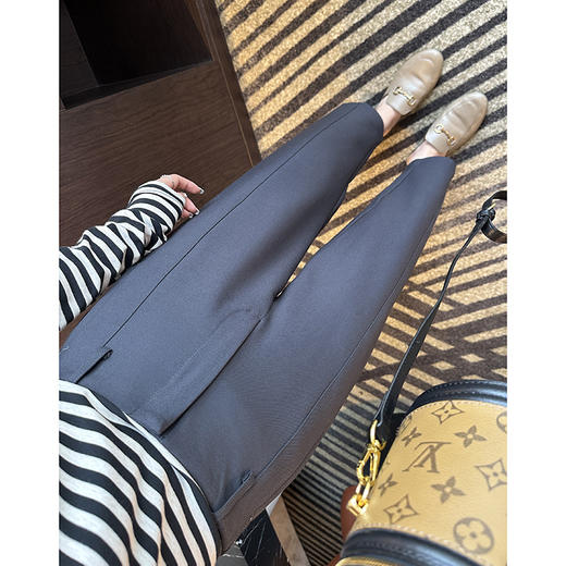 上千品质！2025新款斜纹醋酸高腰弹力新款休闲裤！宽松九分西裤！ 商品图3