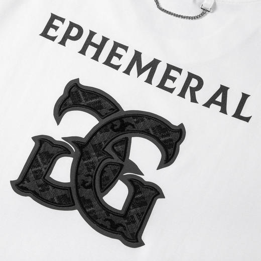 GXG男装 白色精致绣花短袖T恤2024年夏季热卖G24X442054 商品图3