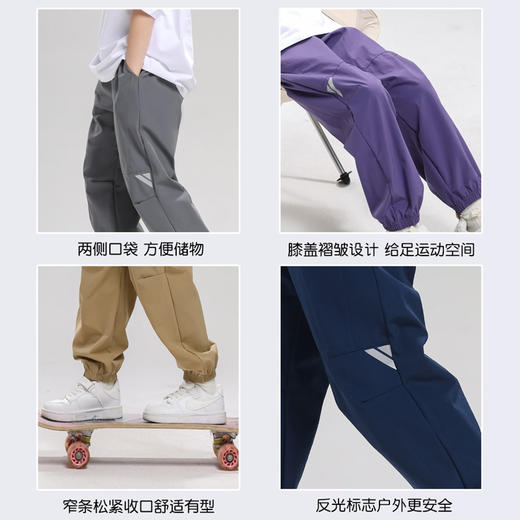 【秒杀】【A类品质，吸湿速干】SIIJJEYY枝辑男女三角标运动裤春夏新款儿童速干长裤百搭三角形小标男女童潮款束脚空气裤运动裤 商品图3