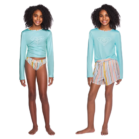Roxy 澳洲户外运动品牌 女孩泳衣套装3件套只要￥280直邮到手，UPF50防晒
