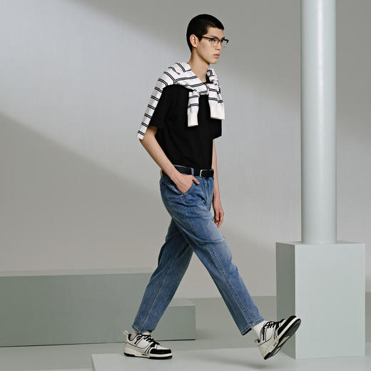 GXG男装 水洗蓝锥形牛仔裤微弹休闲裤 24年夏G24X052020 商品图2