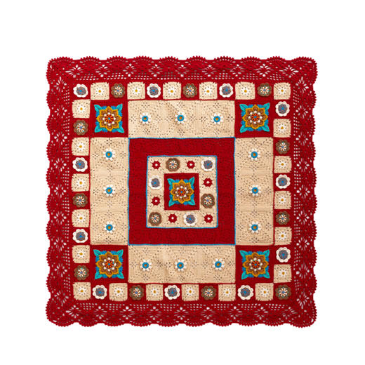 苏苏姐家盈满团花毯手工DIY编织钩针4股棉毛线团自制材料包 商品图4