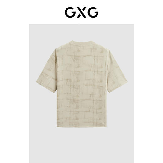 GXG男装  夏季字母绣花简约休闲宽松圆领短袖t恤男 商品图1