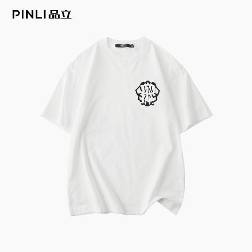 PINLI品立2025夏季新款潮牌短袖T恤字母印花纯棉休闲百搭男体恤衫 BG252111026 商品图4