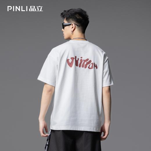 PINLI品立2025夏季新款男士圆领小丑印花短袖T恤上衣GD252111327 商品图3