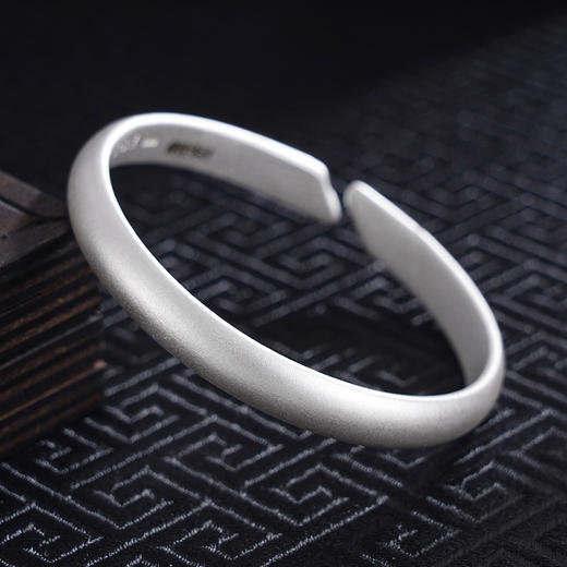 子佩集S999银【两世欢荷】手工纯银手镯原创设计【55021254】2503 商品图2