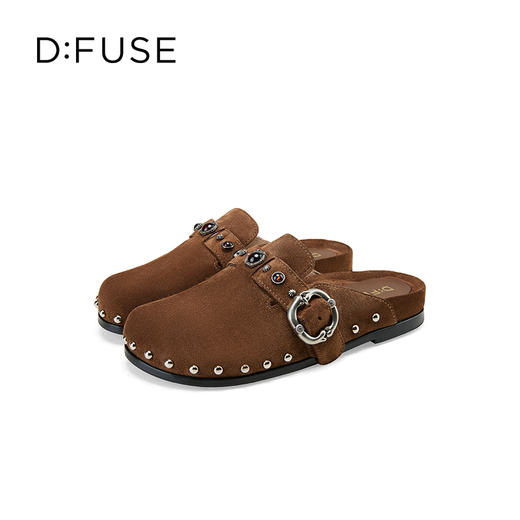 Dfuse迪芙斯2025春季新款游牧风户外半拖复古包头勃肯鞋轻便一脚蹬懒人鞋DFD1110125 商品图7