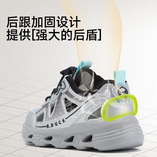 B.Duck小黄鸭男童鞋夏季儿童网面休闲男童运动鞋透气网鞋26-33 B1686940 商品图4