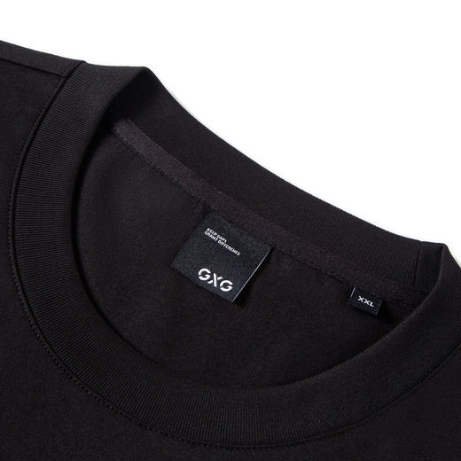 GXG男装 黑色字母绣花短袖T恤 24年夏季热卖G24X442097 商品图2