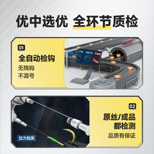 汉鼎无结千又珠珠湖库大物青草鱼钩巨物加长子线双钩成品子线双钩 商品图4