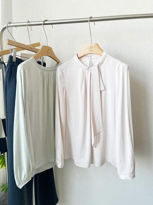 【通勤之铠甲】噢蜜ooomeooo系带真丝衬衫 商品图0