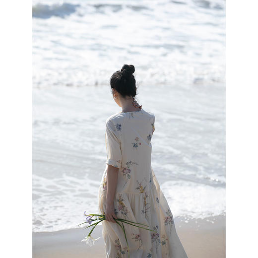 艺术家联名款 牧衣游原创印花匹马棉连衣裙国画设计感长裙 梦银河 商品图1