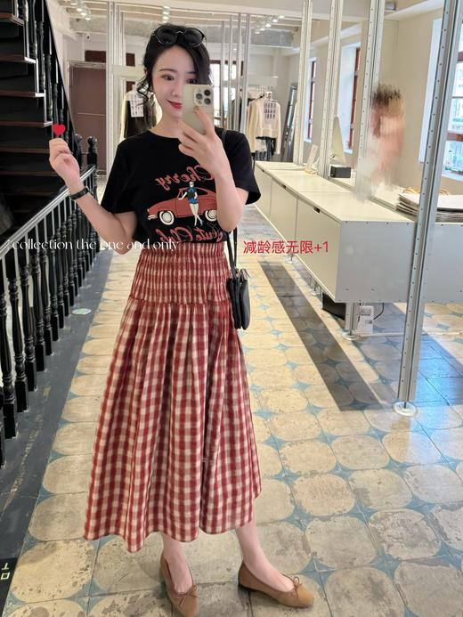 东京女子图鉴 | 时髦复古轿车女郎印花tee 黑色 商品图1