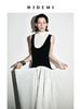 HIDEMI极简不对称立裁设计感花苞式黑白撞色背心连衣裙长裙 商品缩略图0