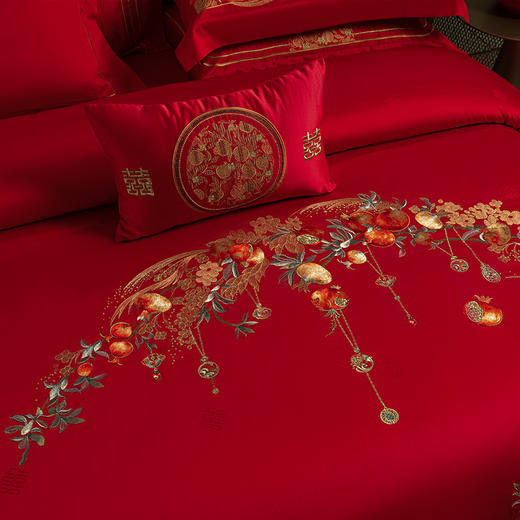 【春上新】10楼 安睡宝 全棉绣花婚庆六件套-报禧 吊牌价9599-9999元 活动价2999-3199元 商品图3