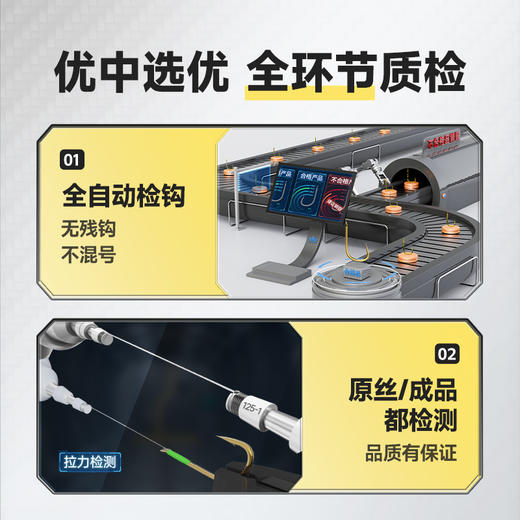 汉鼎无结子线双钩金袖有刺无刺20付成品双钩绑好防缠绕袖钩鲫鱼钩 商品图4