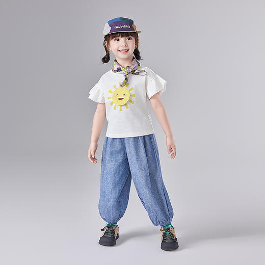 笛莎Deesha 童装女童裤子2025夏新款女童宽松舒适防蚊萝卜裤 商品图2