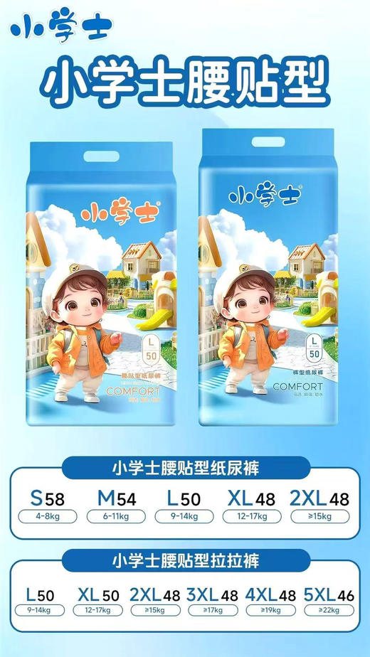 小学士尿裤+拉拉裤一包38元，【三包底价出货】，成件购买更实惠.
试用价：三包105元；
成件价：即10包330元👍 商品图2