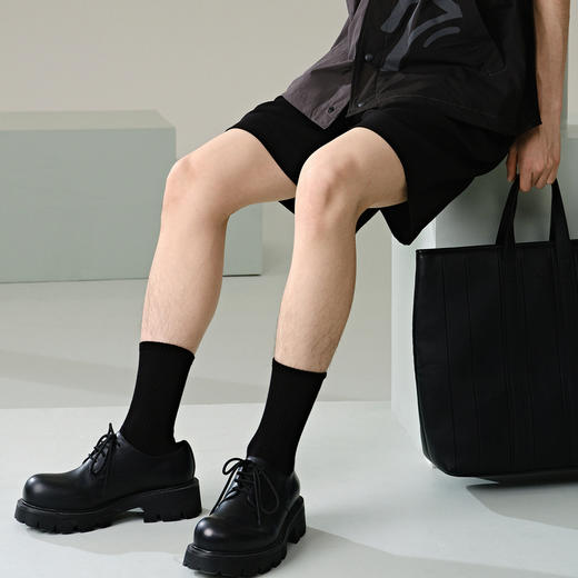 GXG男装 黑阔腿运动短裤凉感休闲短裤 24年夏G24X222019 商品图2