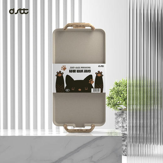 都市太太（DStt）_都市太太馋猫轻油炙烤盘麦饭石不沾电烧烤炉无烟烤盘韩式长方形电热不粘烤肉铁板烧_白色_1层 商品图0