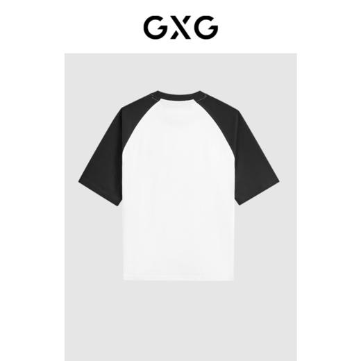 GXG男装 拼接短袖男2024夏季热卖字母印花T恤#G24D442597 商品图1