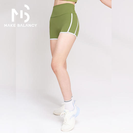 2025春夏Makebalancy/慕柏郦美式辣妹运动短裤高腰弹性塑型无尴尬线带口袋速干吸排2356 商品图2