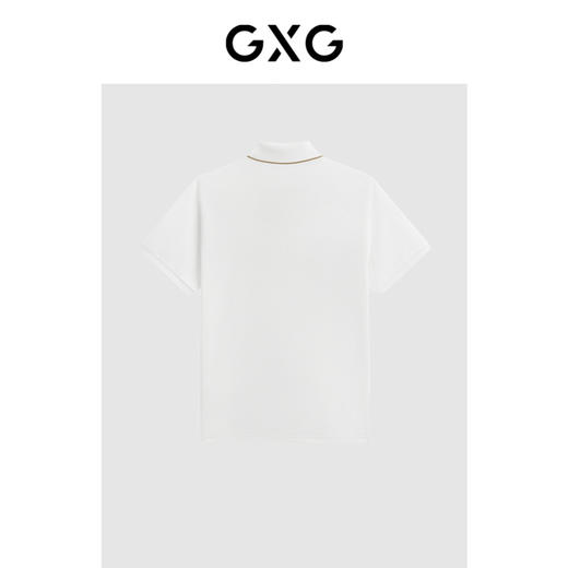 GXG男装 2024年夏季男士双色休闲简约口袋拼接polo衫男短袖 商品图1
