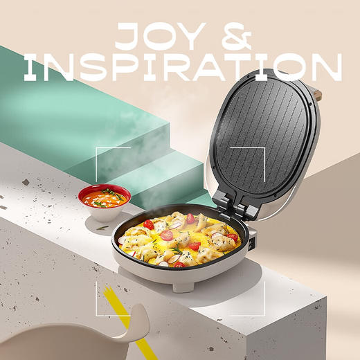 都市太太都市太太悦厨多功能电饼铛家用双面加热煎饼锅煎烤机1000W大火力烙饼锅 商品图2