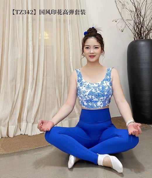 【现货秒发】壁虎瑜伽【2503TZ342】国风印花高弹套装（可拆卸胸垫） 商品图0