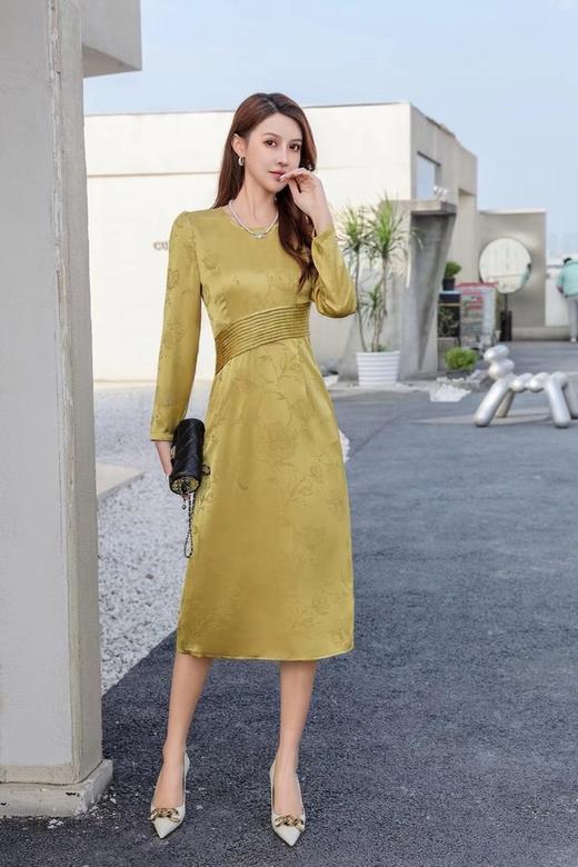 ELLA JADE 光泽感提花收腰连衣裙 19993 商品图1