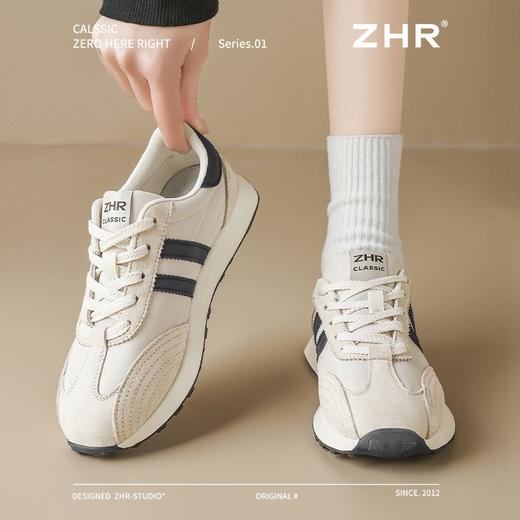 ZHR则则真皮拼接休闲鞋轻便耐磨女鞋春季新款ins百搭老爹鞋运动鞋 商品图6