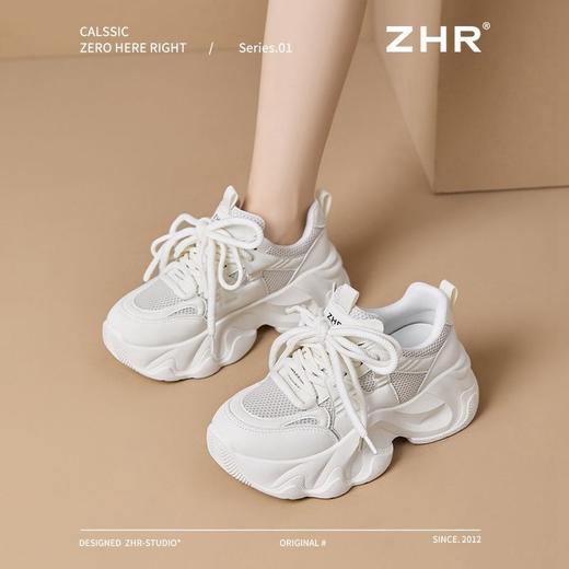 ZHR则则6CM厚底增高老爹鞋女鞋春秋款ins百搭网面透气运动鞋新款 商品图4