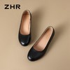 ZHR头层牛皮单鞋软皮上班防滑软底职业平底女鞋舒适黑色皮鞋 商品缩略图9