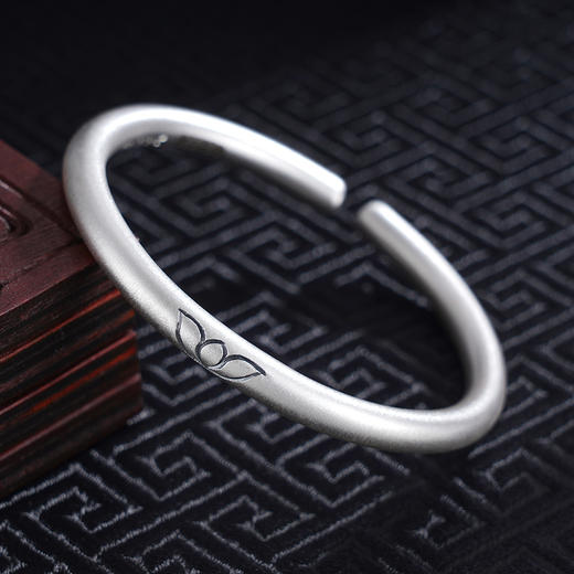 子佩集S999银【一品莲香】手工纯银手镯原创设计【55021220】2503 商品图1