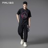 PINLI品立2025夏季新款男士圆领植物烫钻短袖T恤上衣BG252111032 商品缩略图1